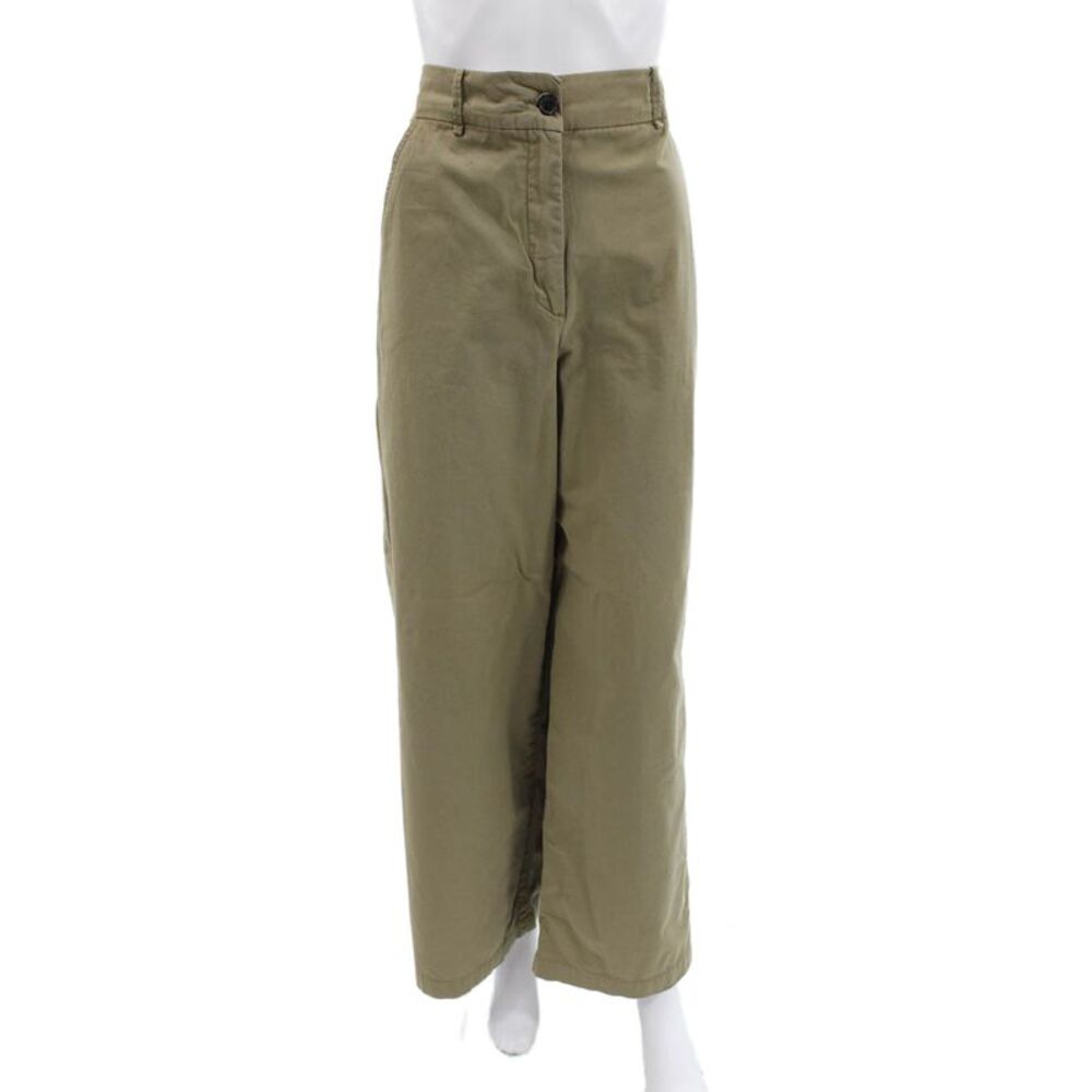 Zara Women Chino Khaki Pants Tan Cotton Button Size L